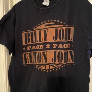 Billy Joel/Elton John Black Graphic T-Shirt